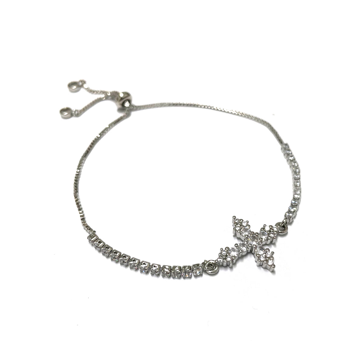 Cross Centerpiece Tennis Bracelet
