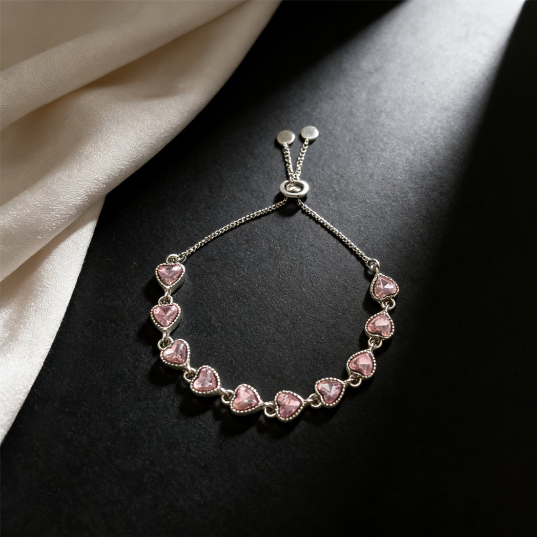 Lumina Pink Heart Bolo Bracelet