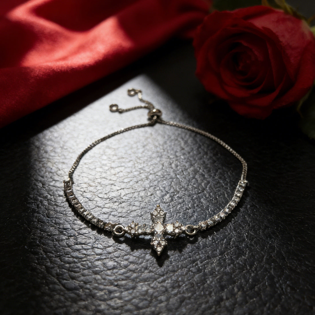 Cross Centerpiece Tennis Bracelet