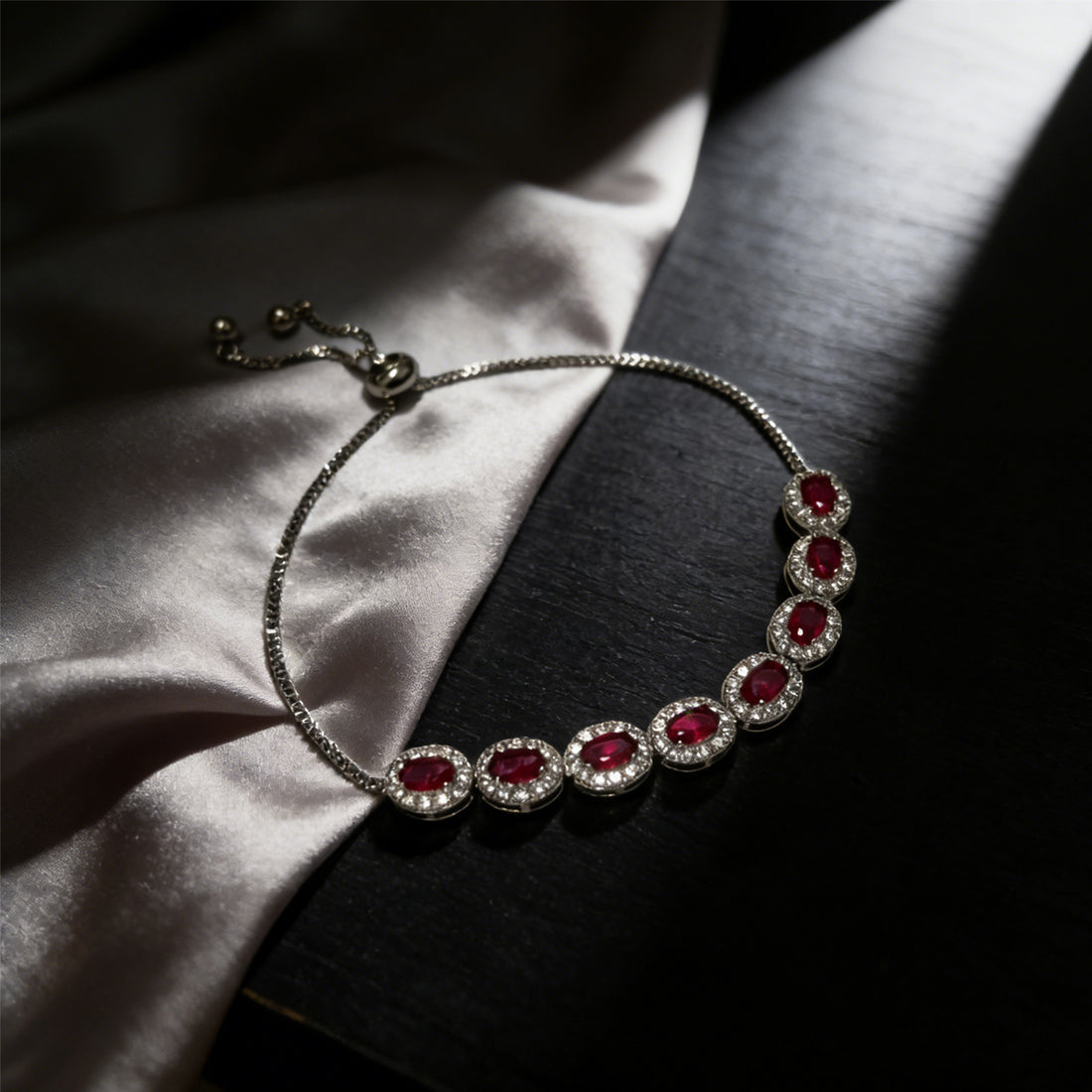 Seraphina Oval Halo Bolo Bracelet