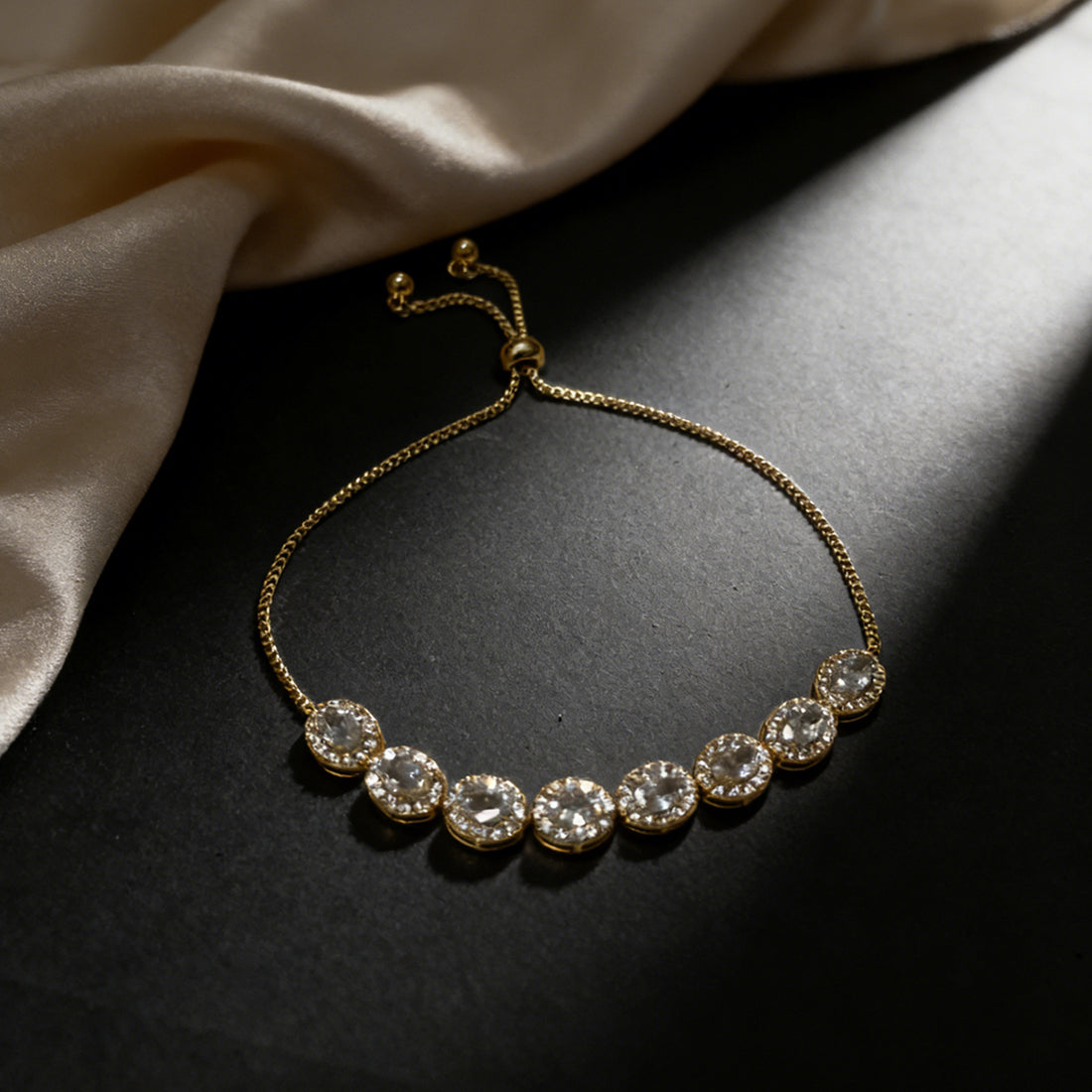 Dual-Row Chevron Crystal Bracelet