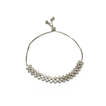 Triple-Row Crystal Tennis Bolo Bracelet