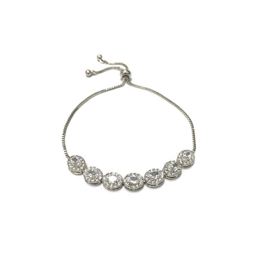 Oval Halo Crystal Tennis Bracelet