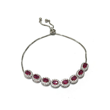 Seraphina Oval Halo Bolo Bracelet